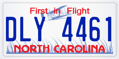 NC license plate DLY4461