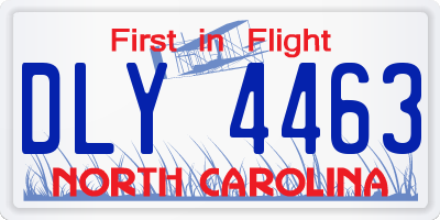 NC license plate DLY4463