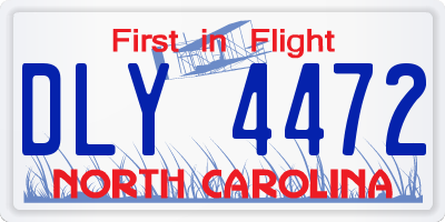 NC license plate DLY4472