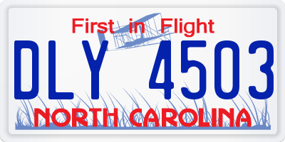 NC license plate DLY4503