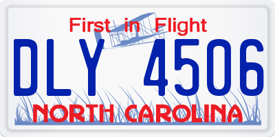 NC license plate DLY4506