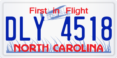 NC license plate DLY4518