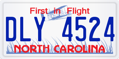 NC license plate DLY4524