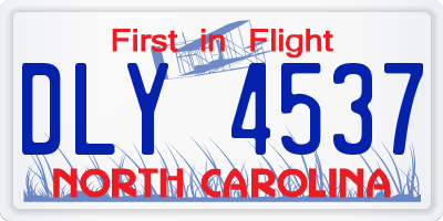 NC license plate DLY4537