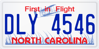 NC license plate DLY4546