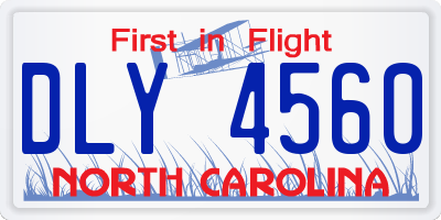 NC license plate DLY4560