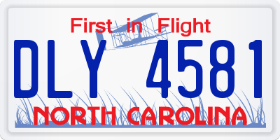 NC license plate DLY4581
