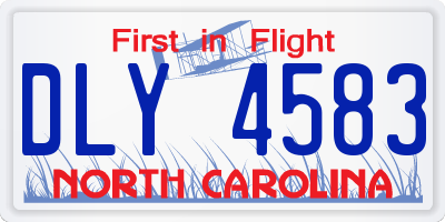 NC license plate DLY4583
