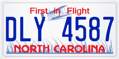 NC license plate DLY4587
