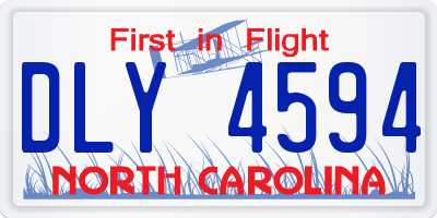 NC license plate DLY4594