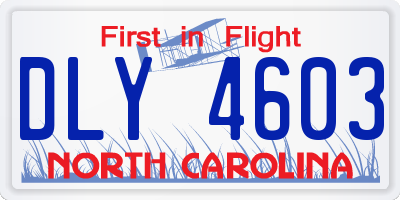 NC license plate DLY4603