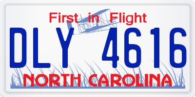 NC license plate DLY4616