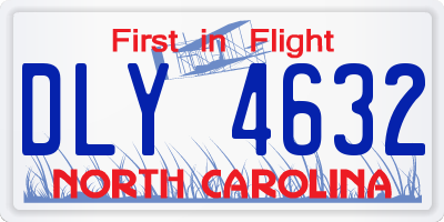 NC license plate DLY4632