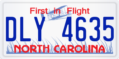 NC license plate DLY4635