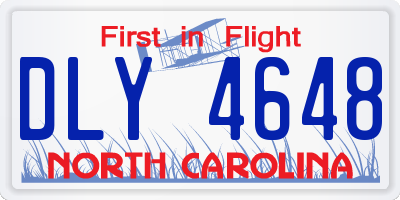 NC license plate DLY4648