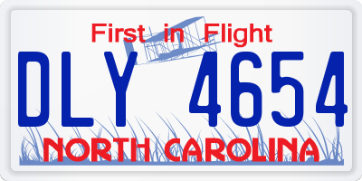 NC license plate DLY4654