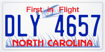 NC license plate DLY4657
