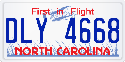 NC license plate DLY4668