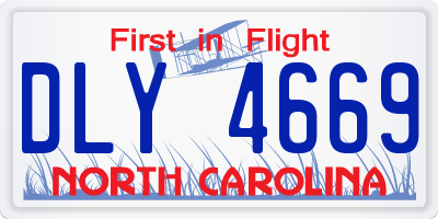 NC license plate DLY4669