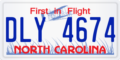 NC license plate DLY4674