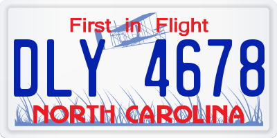 NC license plate DLY4678
