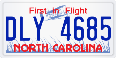 NC license plate DLY4685