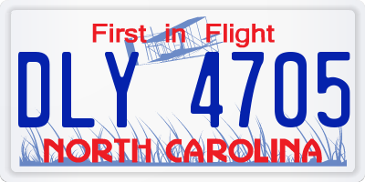 NC license plate DLY4705
