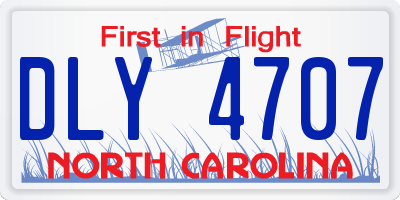 NC license plate DLY4707
