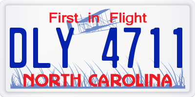 NC license plate DLY4711