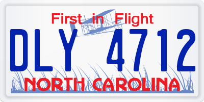 NC license plate DLY4712