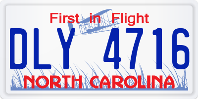 NC license plate DLY4716