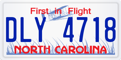 NC license plate DLY4718