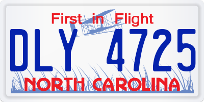 NC license plate DLY4725