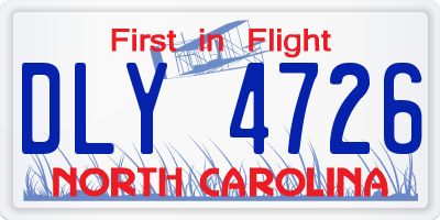 NC license plate DLY4726