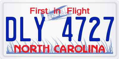 NC license plate DLY4727