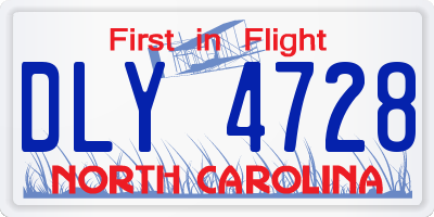 NC license plate DLY4728