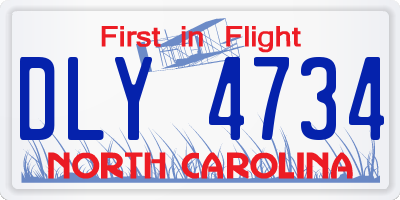 NC license plate DLY4734