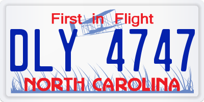 NC license plate DLY4747