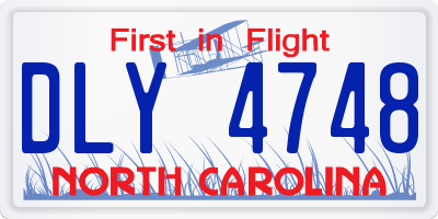 NC license plate DLY4748