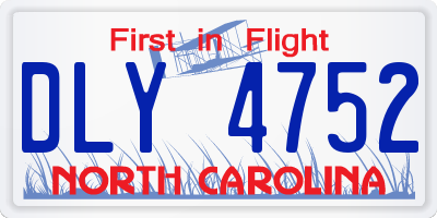 NC license plate DLY4752