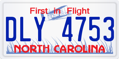NC license plate DLY4753