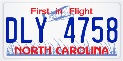 NC license plate DLY4758