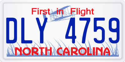 NC license plate DLY4759