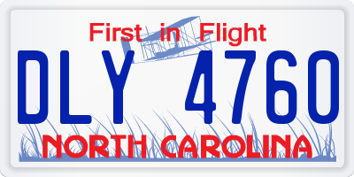 NC license plate DLY4760