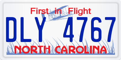 NC license plate DLY4767