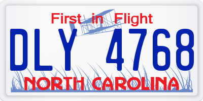 NC license plate DLY4768