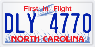 NC license plate DLY4770