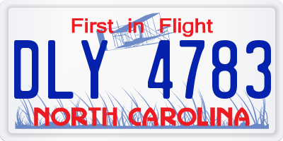 NC license plate DLY4783
