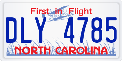 NC license plate DLY4785