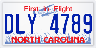 NC license plate DLY4789